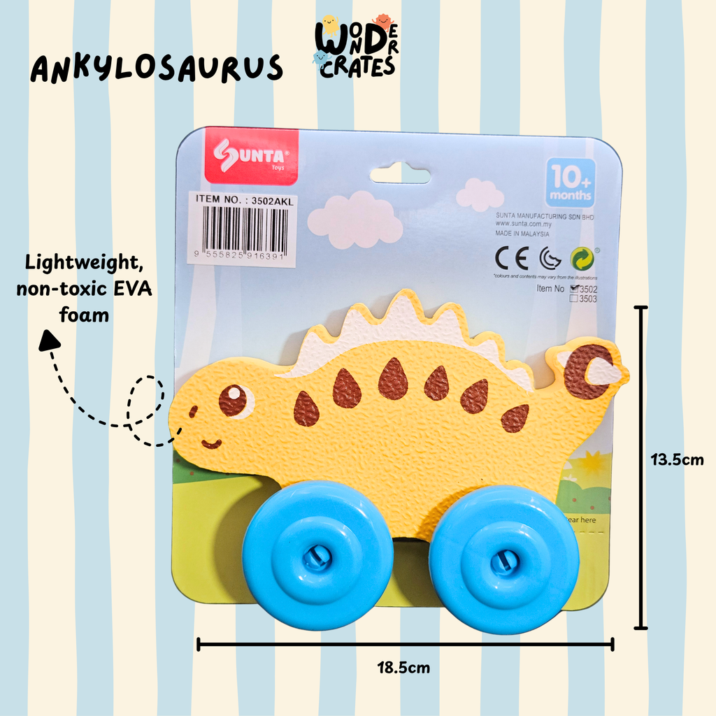 Ankylosaurus Push & Play Foam Toy - Dinosaur Series
