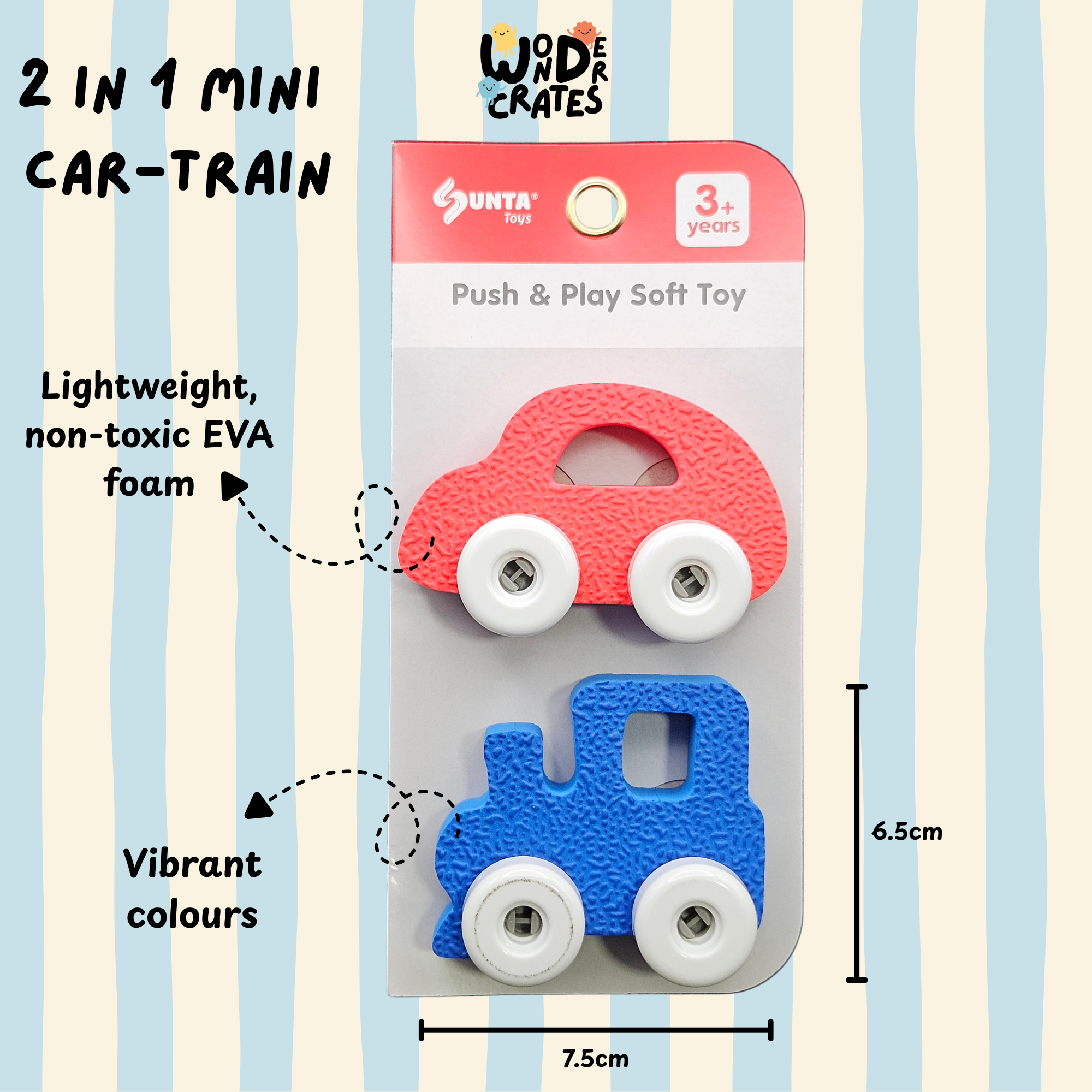 Mini Push & Play Foam Toy (2-Piece Set) - Vehicle Series