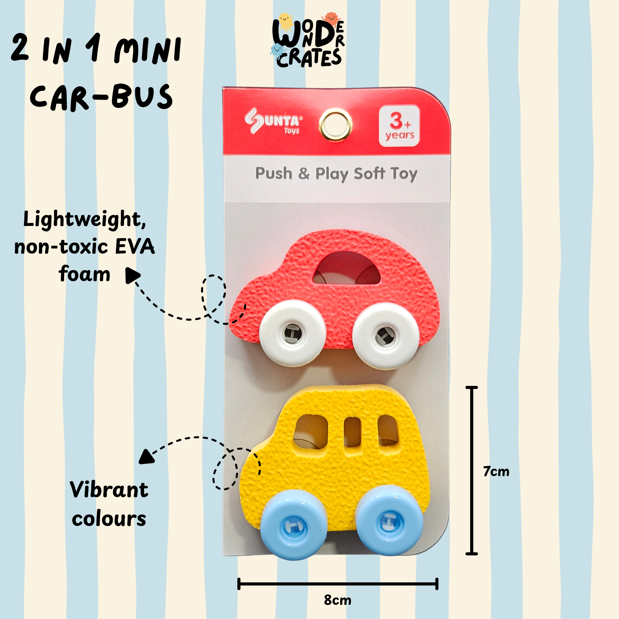 Mini Push & Play Foam Toy (2-Piece Set) - Vehicle Series