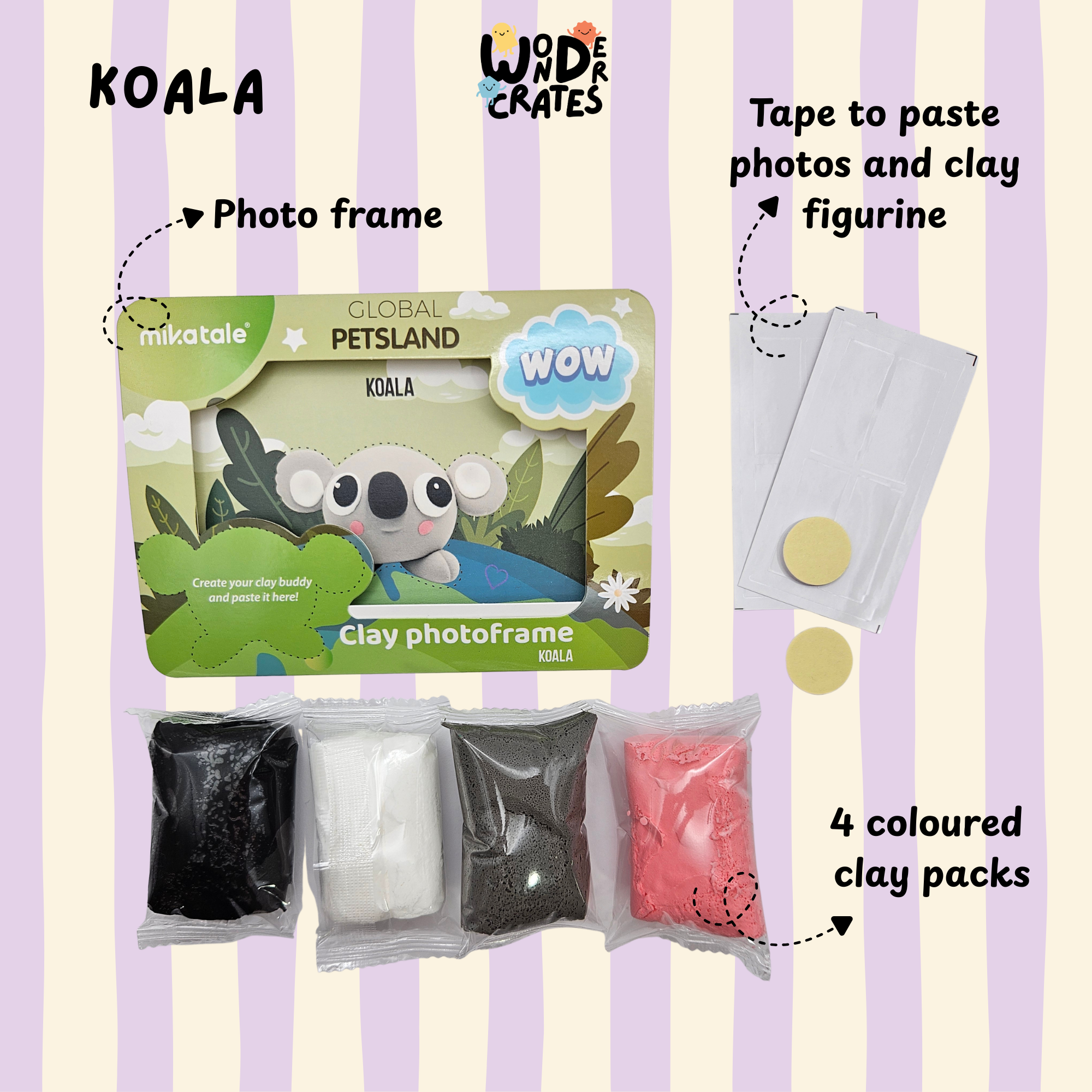Koala Air Dry Clay DIY Photo Frame Kit