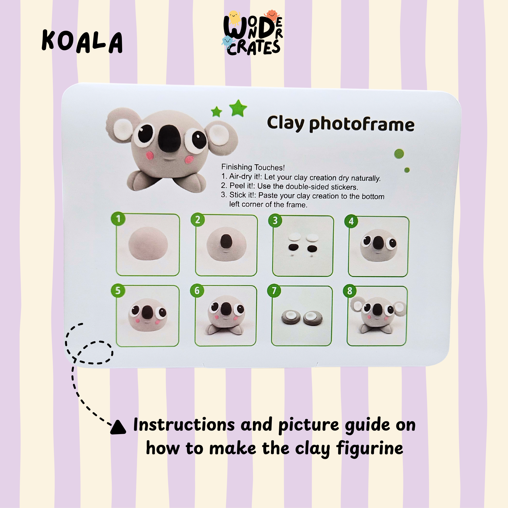 Koala Air Dry Clay DIY Photo Frame Kit