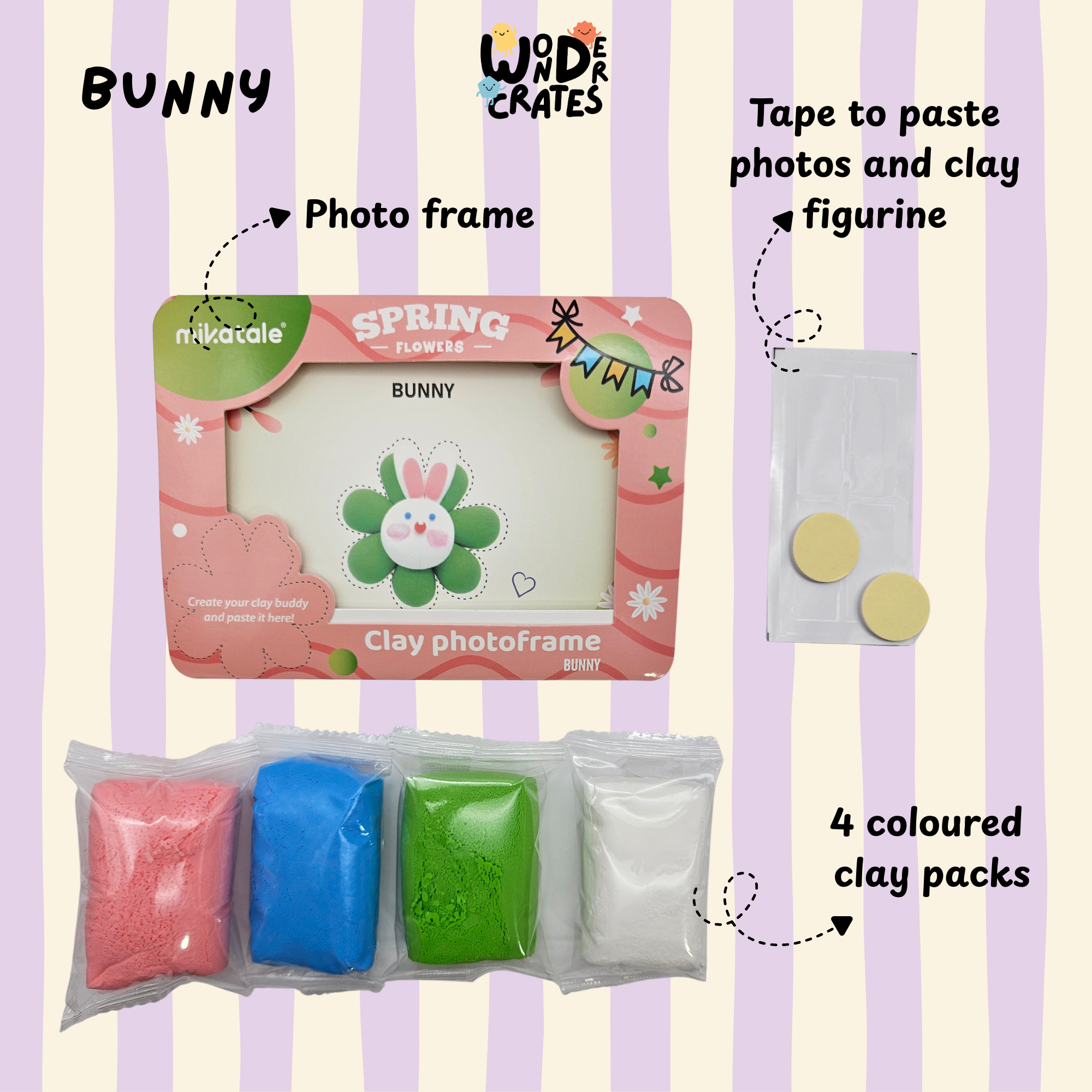 Bunny Air Dry Clay DIY Photo Frame Kit