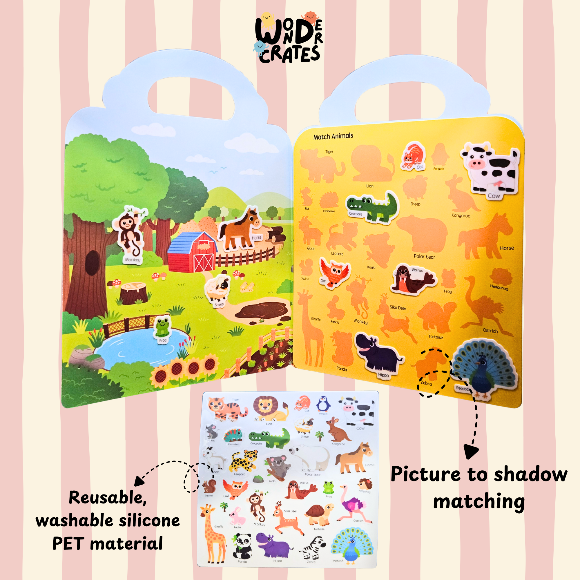 Animals Reusable Jelly Sticker Book