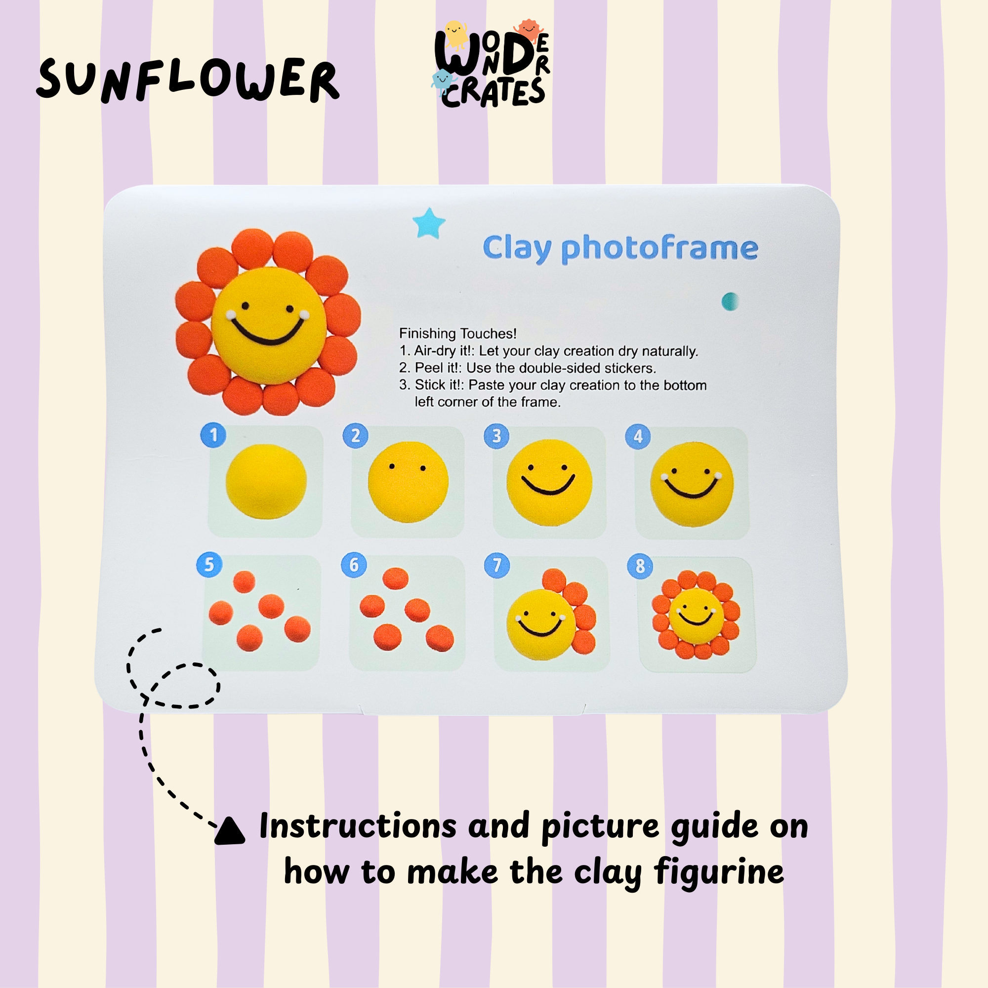 Sunflower Air Dry Clay DIY Photo Frame Kit