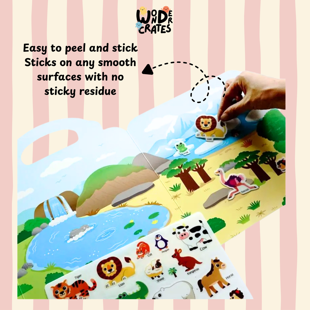 Animals Reusable Jelly Sticker Book