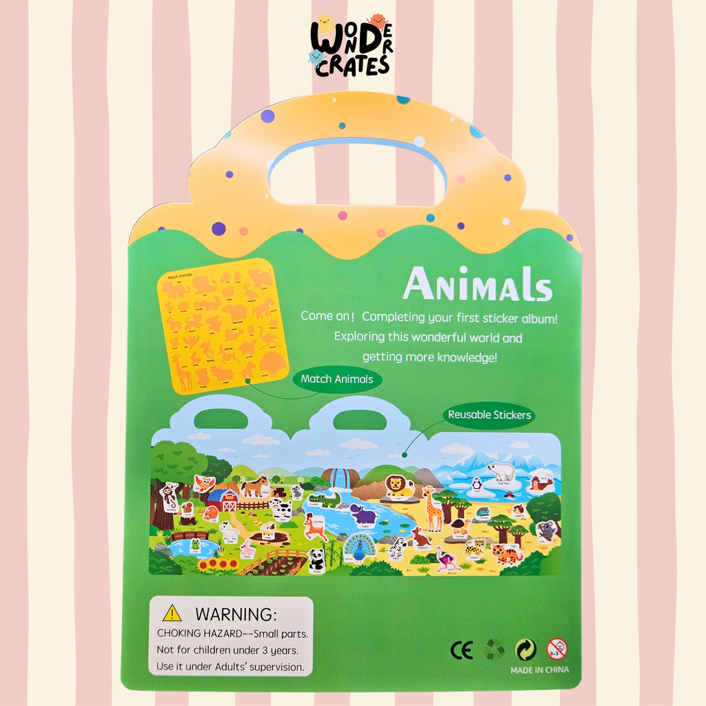 Animals Reusable Jelly Sticker Book