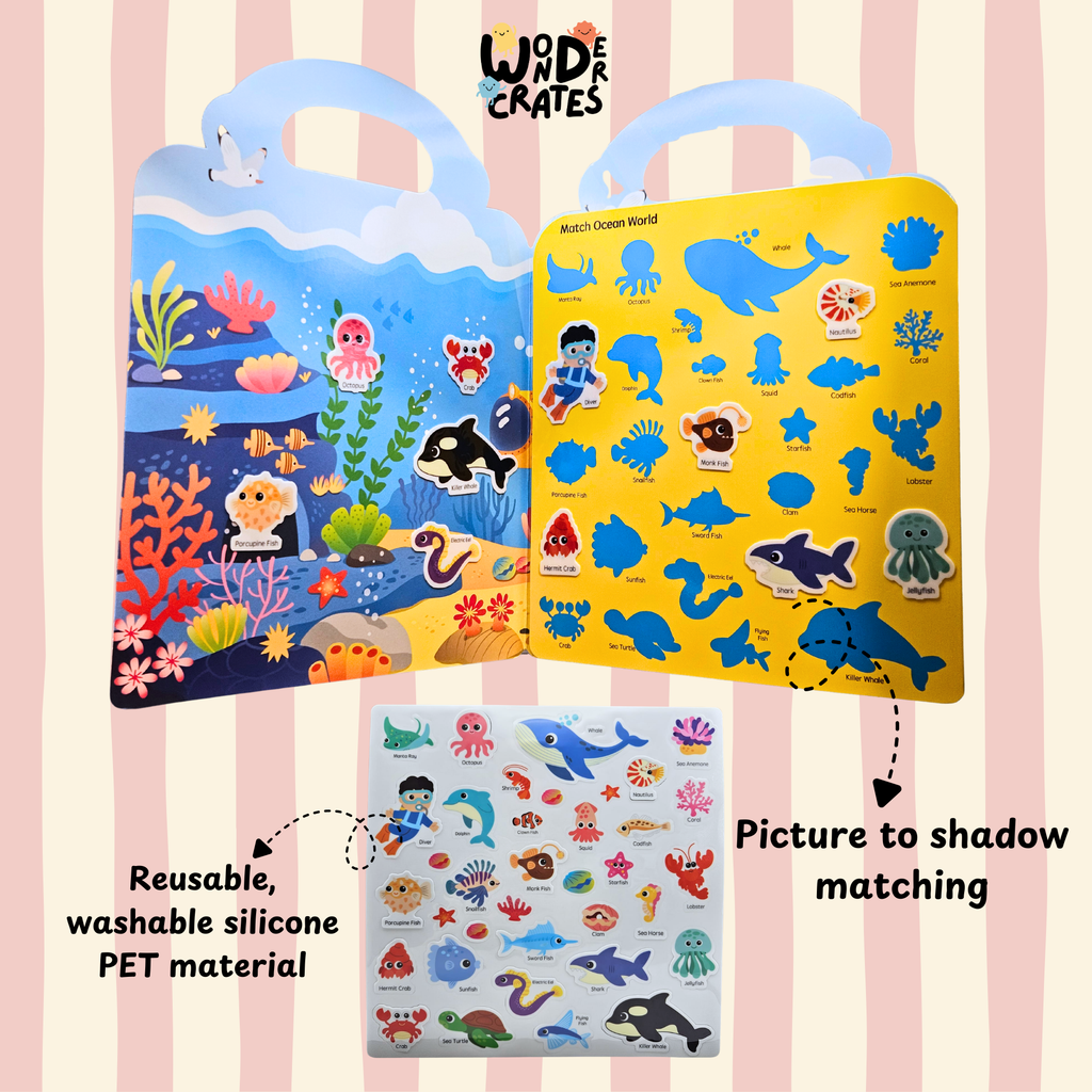 Ocean World Reusable Jelly Sticker Book