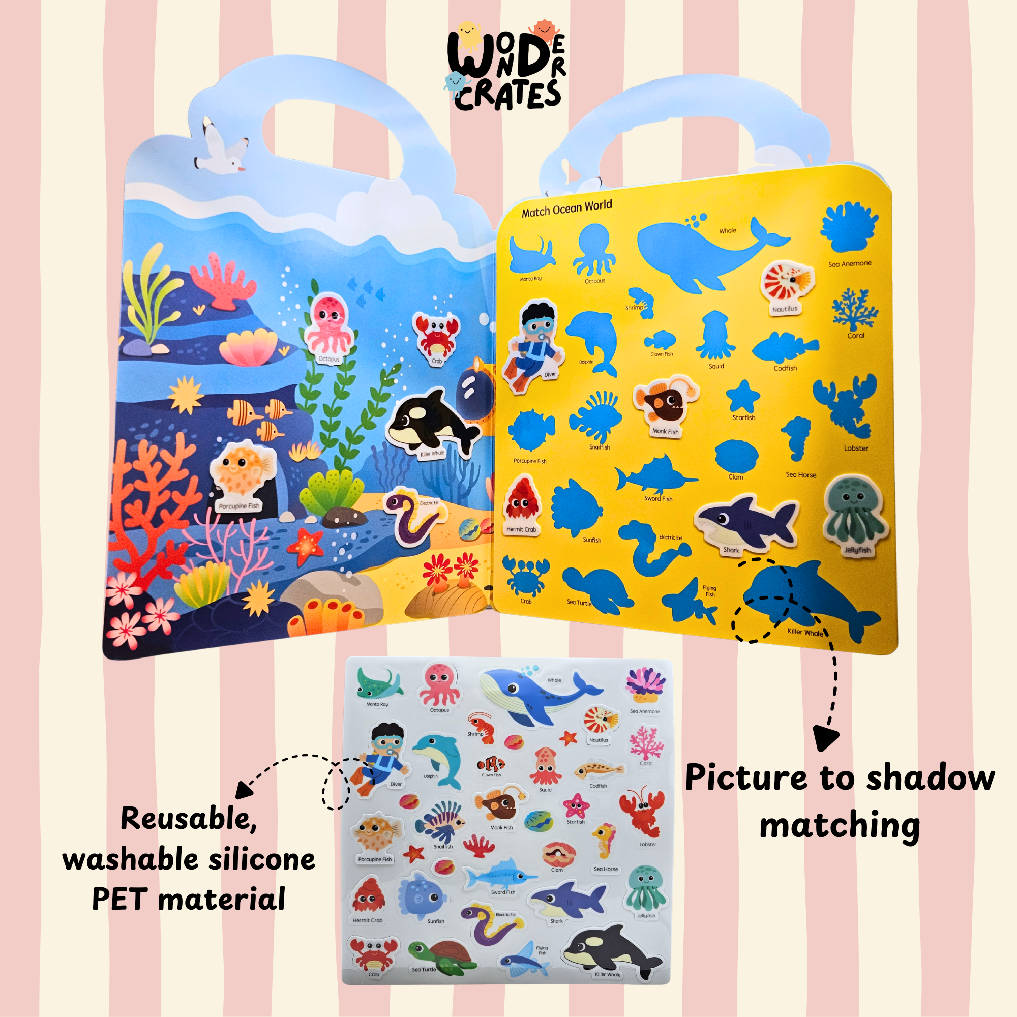 Ocean World Reusable Jelly Sticker Book