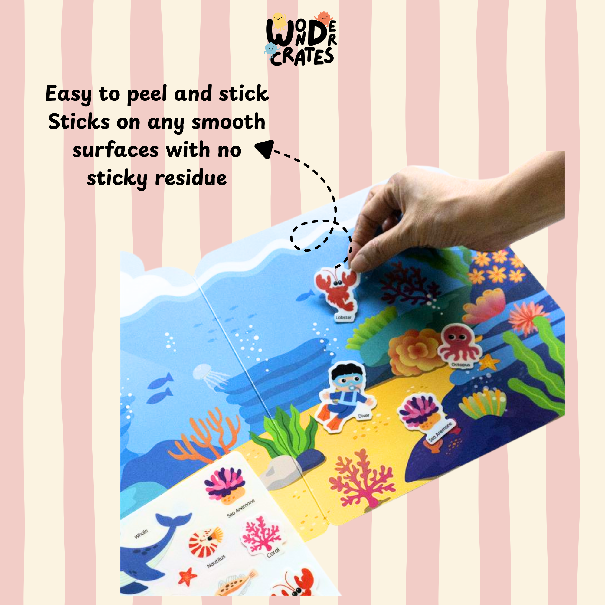 Ocean World Reusable Jelly Sticker Book
