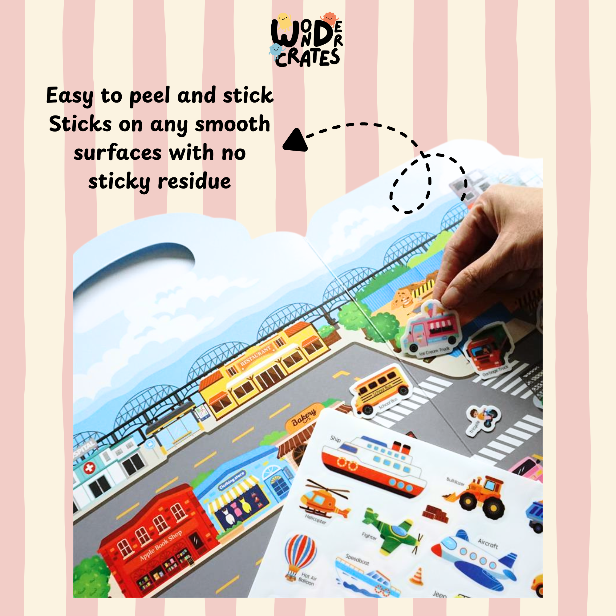 Vehicles Reusable Jelly Sticker Book