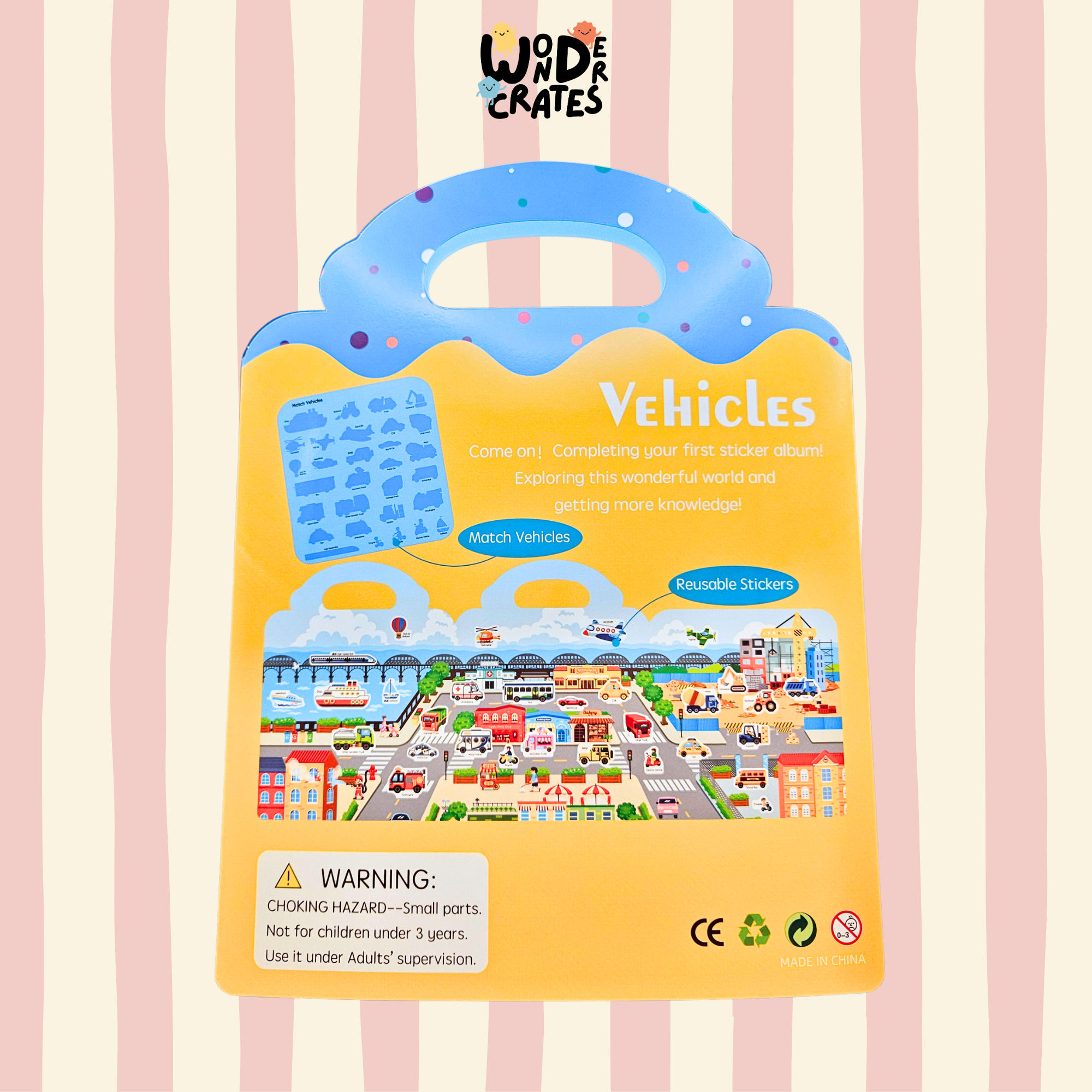 Vehicles Reusable Jelly Sticker Book