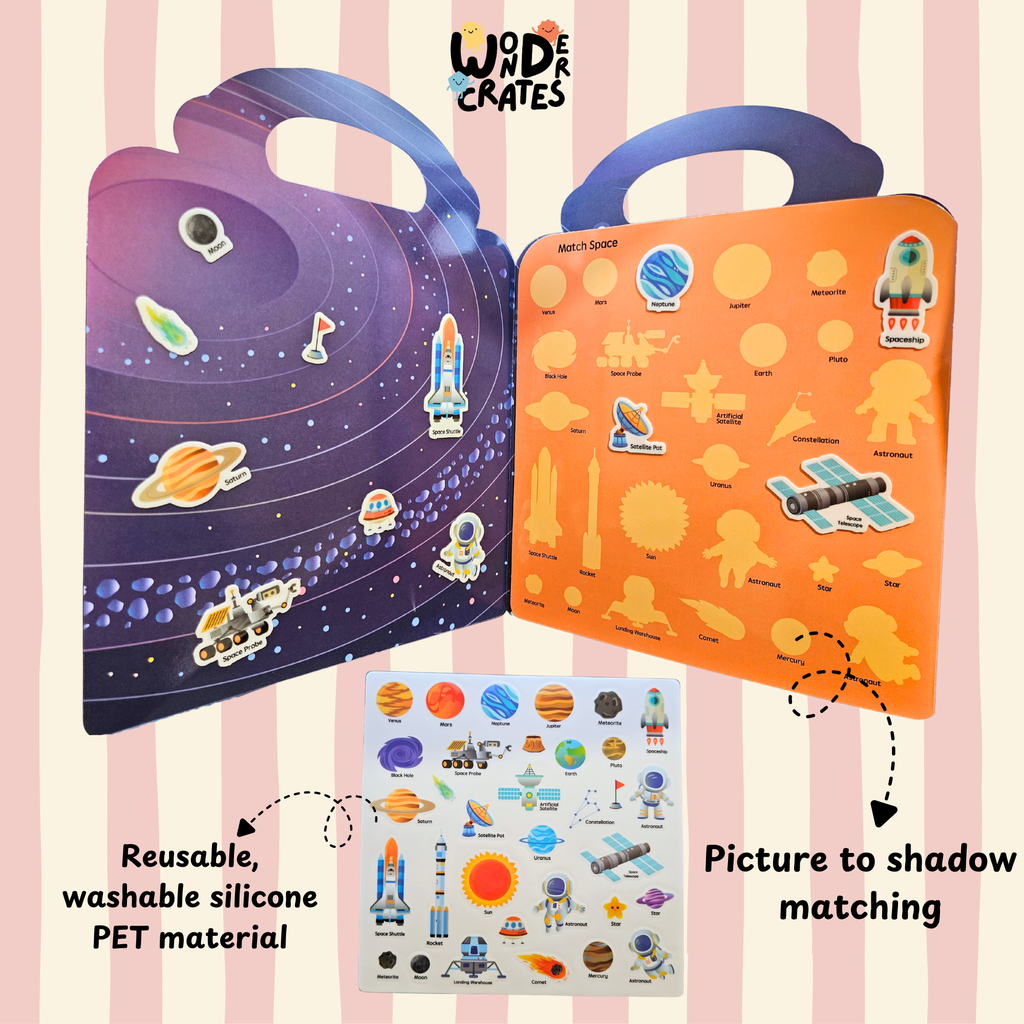 Space Reusable Jelly Sticker Book
