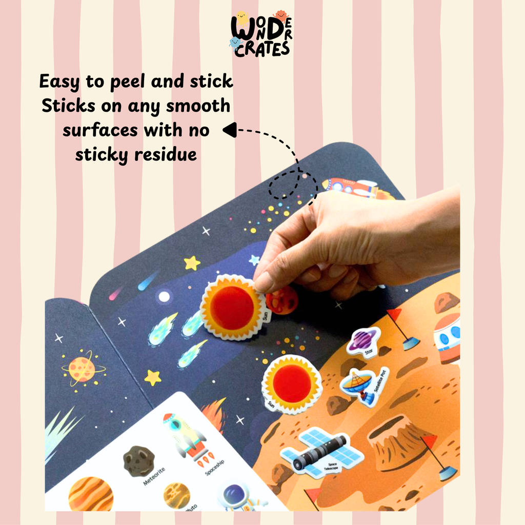 Space Reusable Jelly Sticker Book