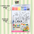 Raccoon Paint with Water Sheets (2-Sheet Set) – Includes Brush & Paint Palette