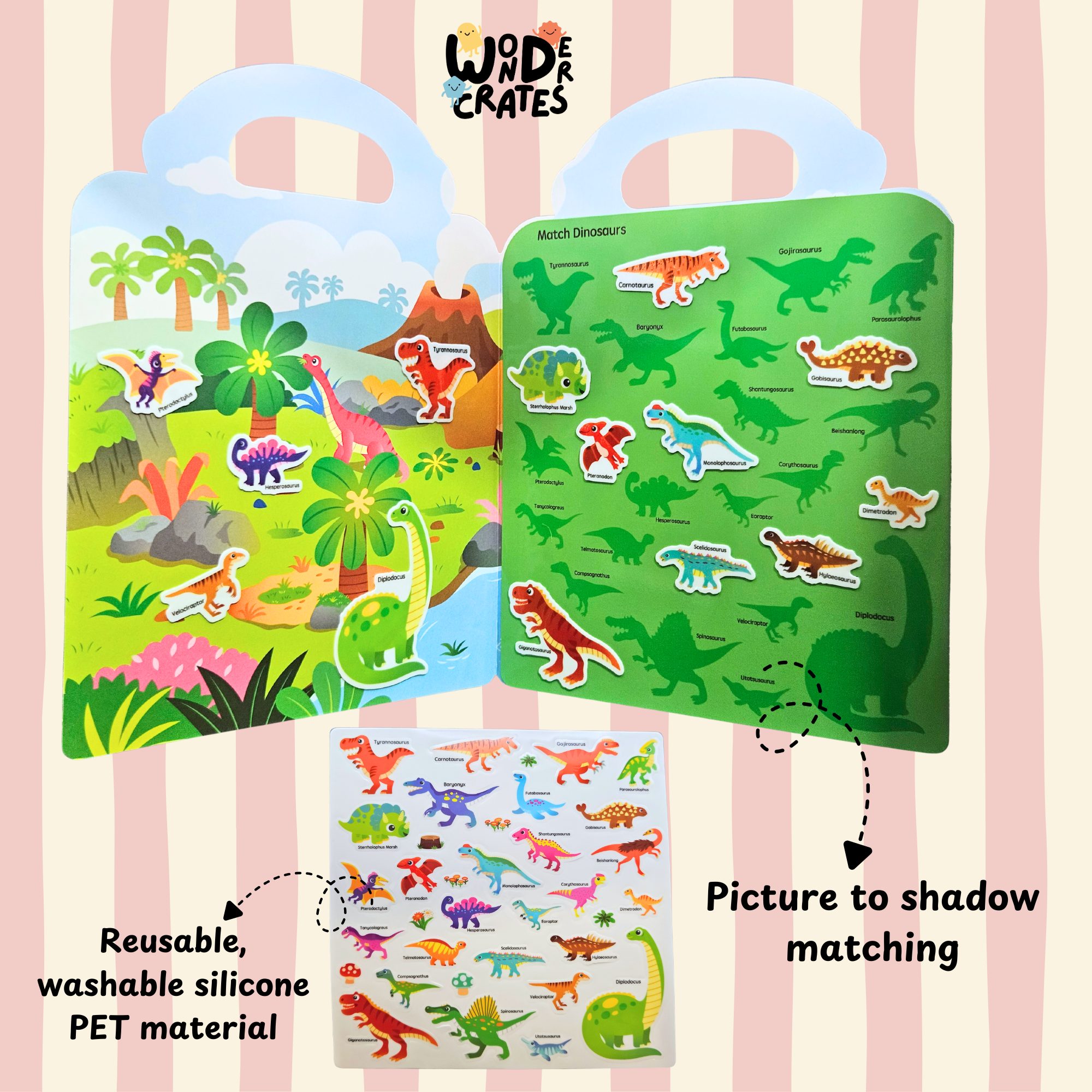 Dinosaur Reusable Jelly Sticker Book