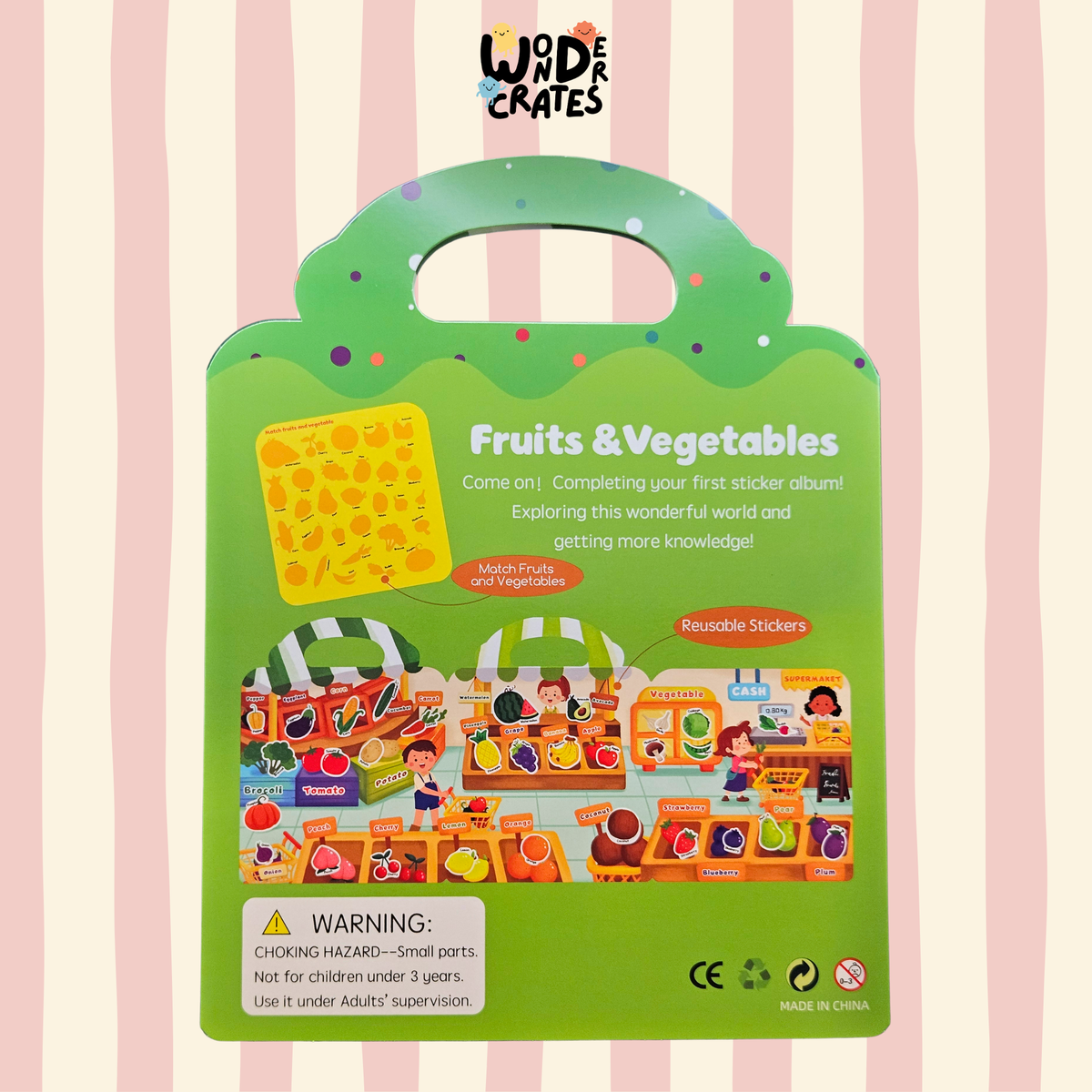 Fruits & Vegetables Reusable Jelly Sticker Book