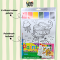 Mermaid Paint with Water Sheets (2-Sheet Set) – Includes Brush & Paint Palette