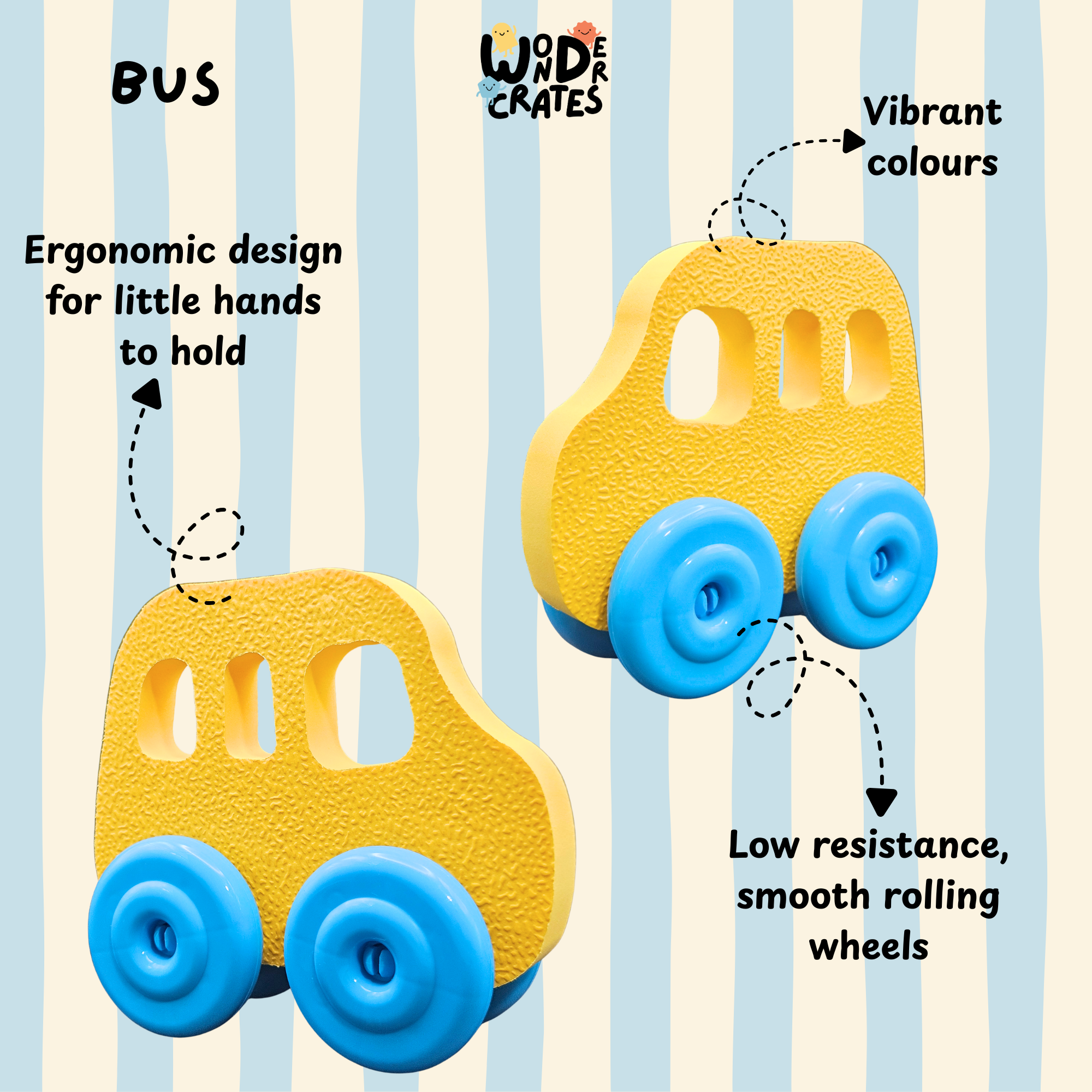 Bus Push & Play Foam Toy - Vehicle Series