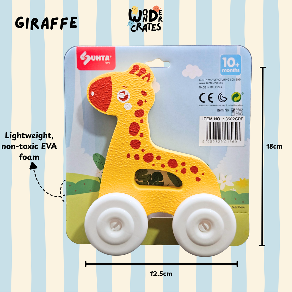 Giraffe Push & Play Foam Toy - Animal Series