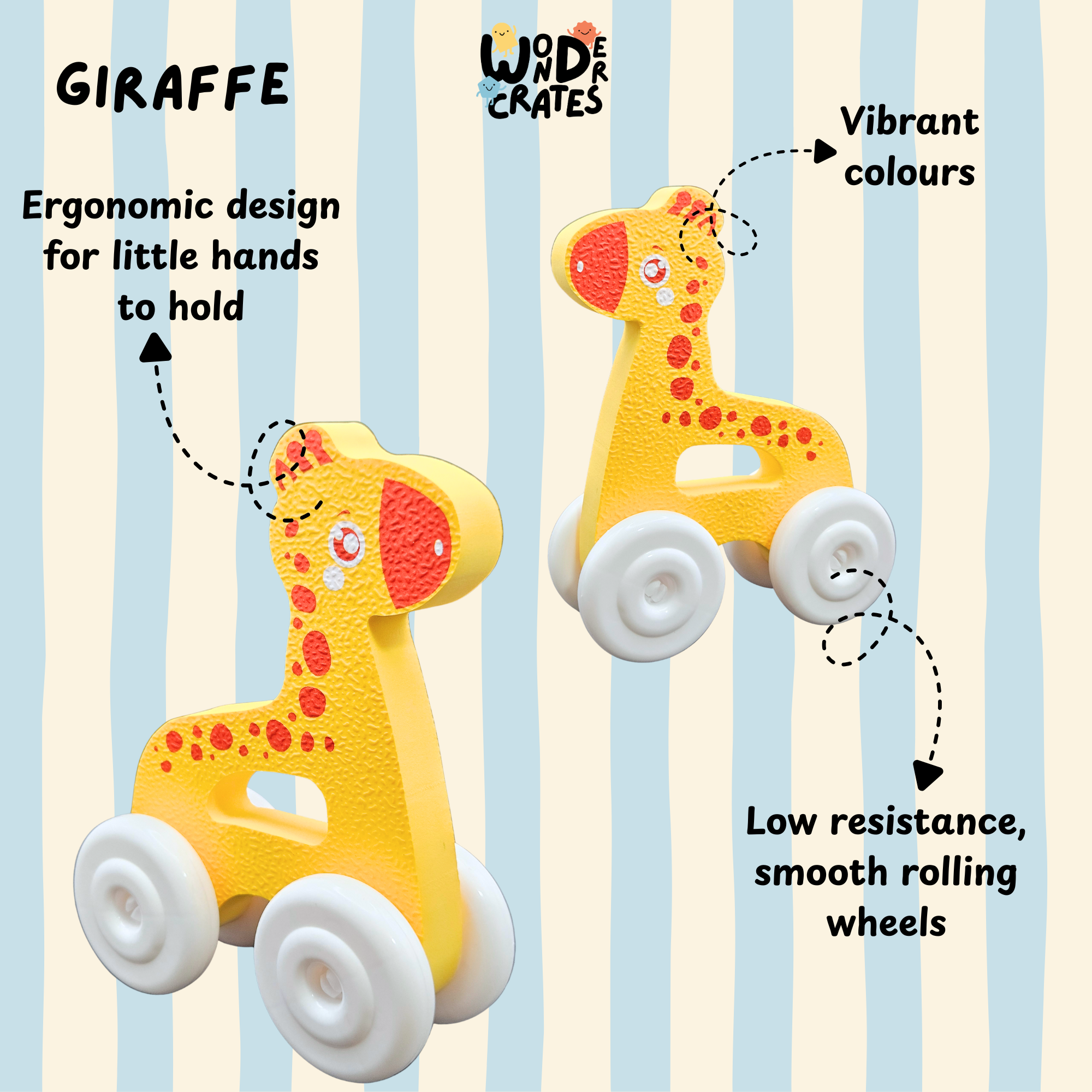 Giraffe Push & Play Foam Toy - Animal Series