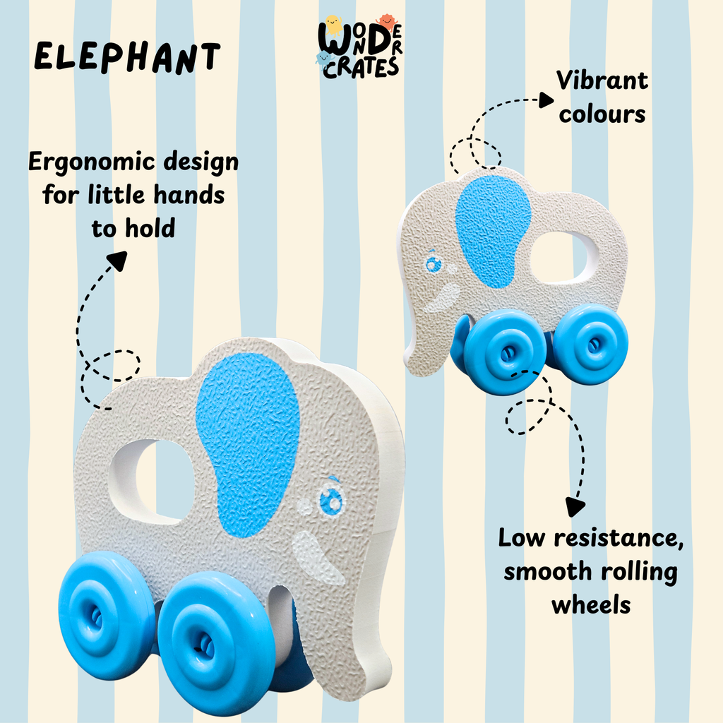 Elephant Push & Play Foam Toy - Animal Series