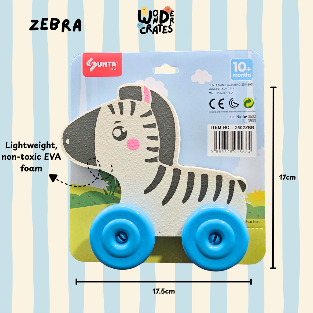 Zebra Push & Play Foam Toy - Animal Series