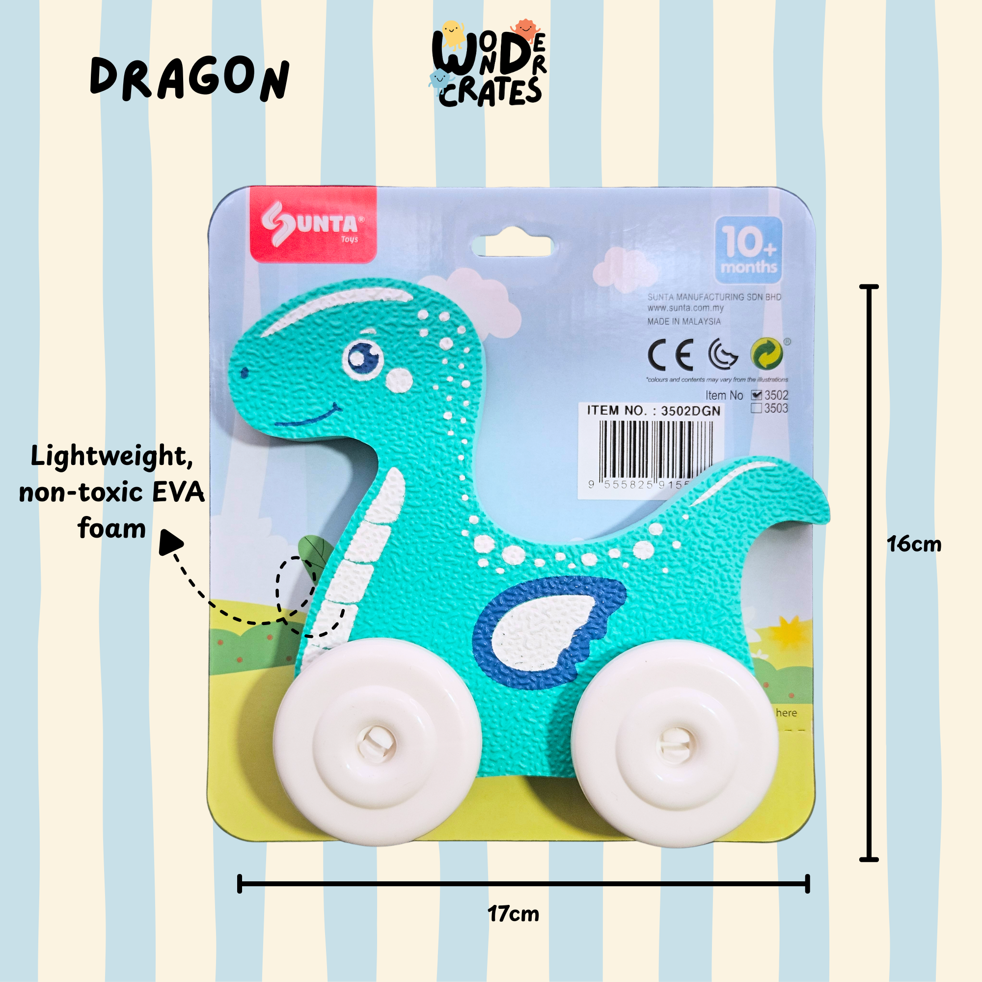 Dragon Push & Play Foam Toy - Animal Series