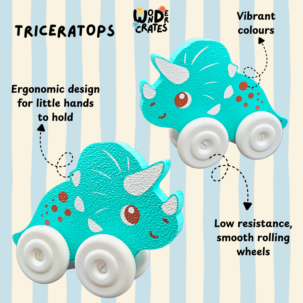 Triceratops Push & Play Foam Toy - Dinosaur Series