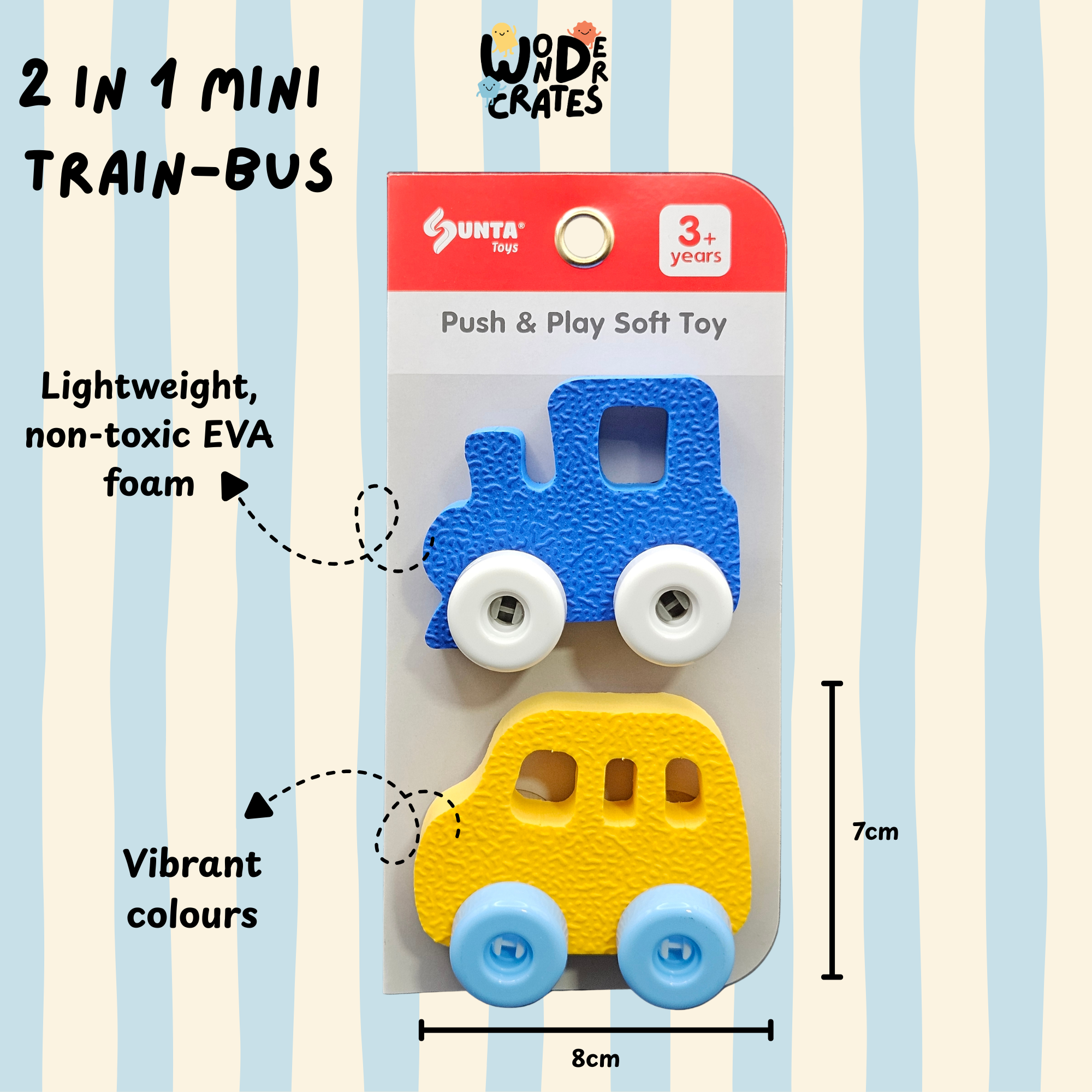 Mini Push & Play Foam Toy (2-Piece Set) - Vehicle Series